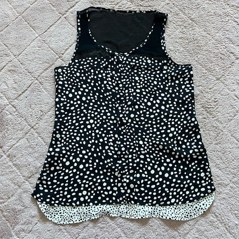 Express Polka Dot Sleeveless Blouse Preppy Minimalist Old Money Vacation Size S